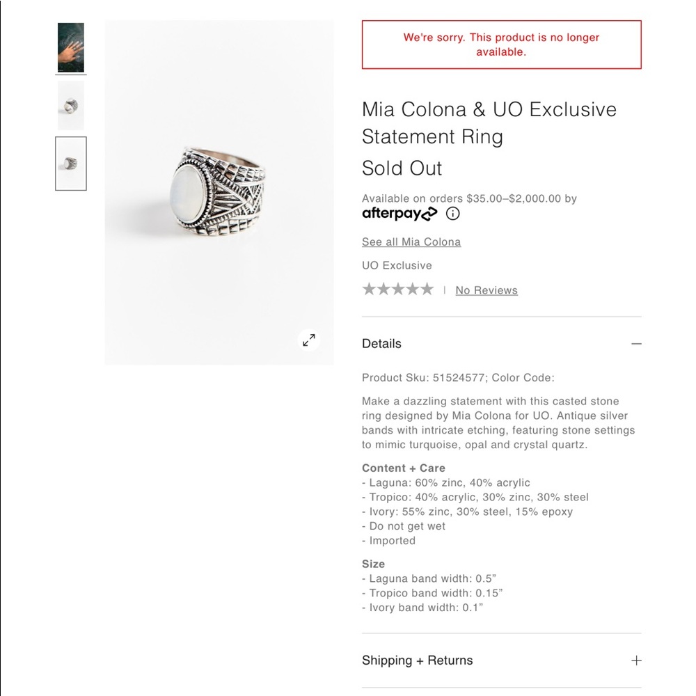 Statement ring bundle- Mia Colona & UO - Picture 2 of 6